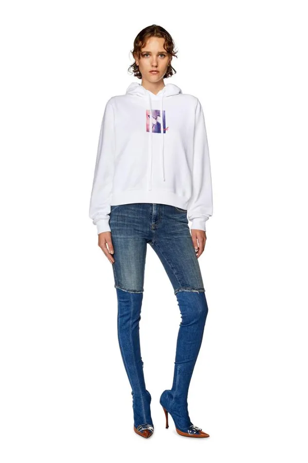 Women FReggyHoodL6 White Diesel Sweaters