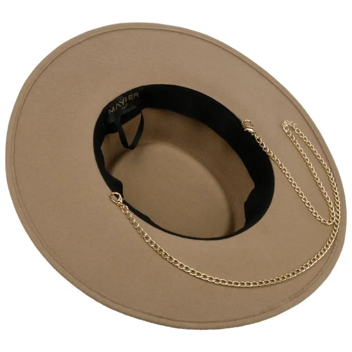 Women Felt Hats Mayser Soft Wool Ladies Hat With Chin Strap Beige Women Felt Hats Mayser Soft Wool Ladies Hat With Chin Strap Beige