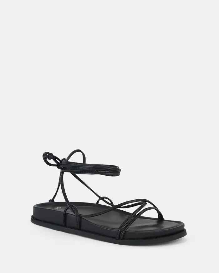 Women Flat Sandals NOVO Shoes TEELS BLACK Sandals