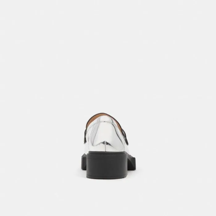 Women Flats and Loafers Coach Leah Loafer Silver