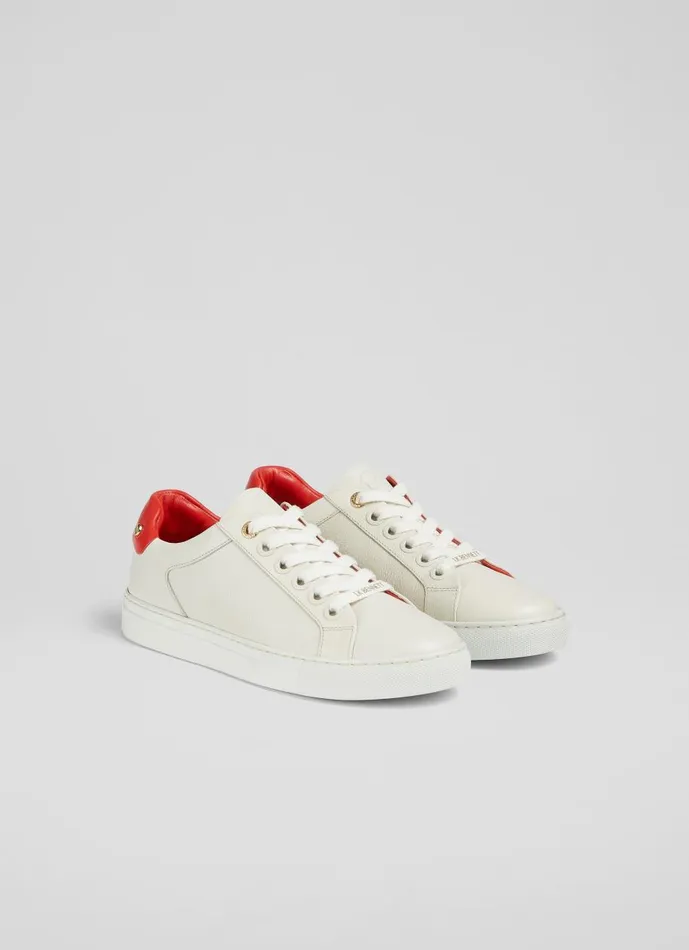 Women Flats LKBennett Signature Cream Leather Trainers White Women Flats LKBennett Signature Cream Leather Trainers White