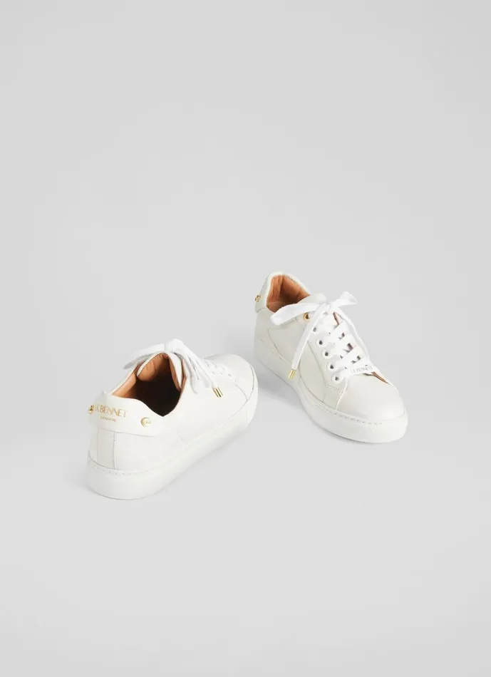 Women Flats LKBennett Signature Cream Leather Trainers White Women Flats LKBennett Signature Cream Leather Trainers White