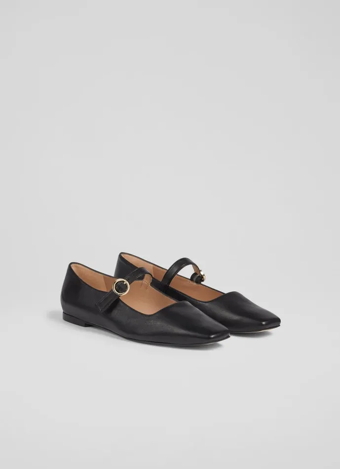 Women Flats LKBennett Willow Black Leather Mary Jane Flats Black Women Flats LKBennett Willow Black Leather Mary Jane Flats Black