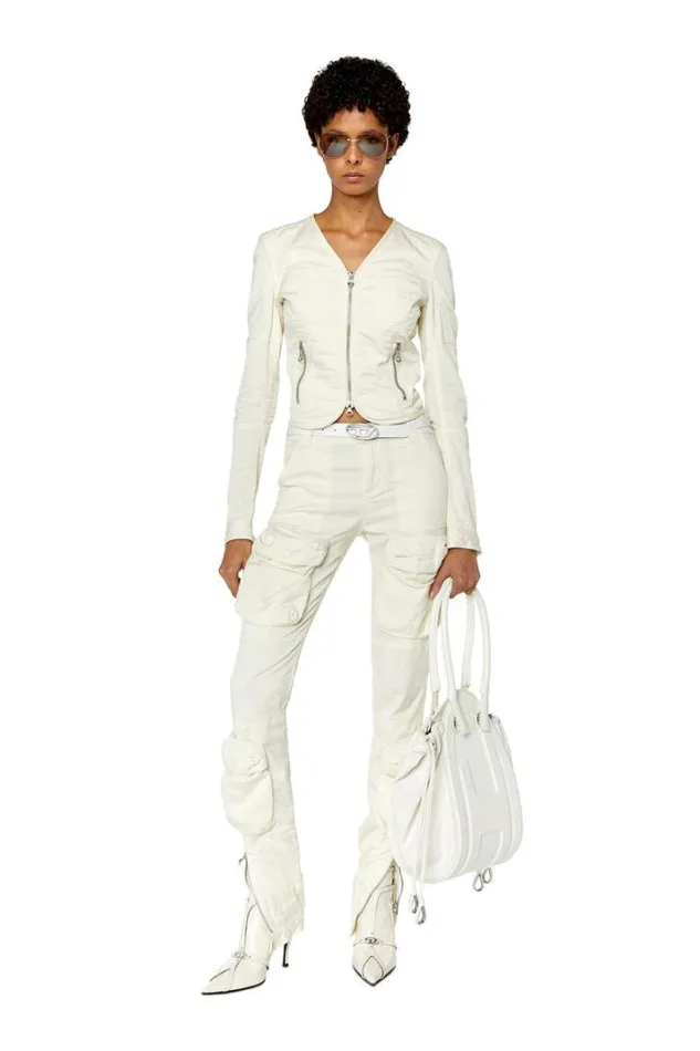 Women GLan White Diesel Outerwear And Jackets