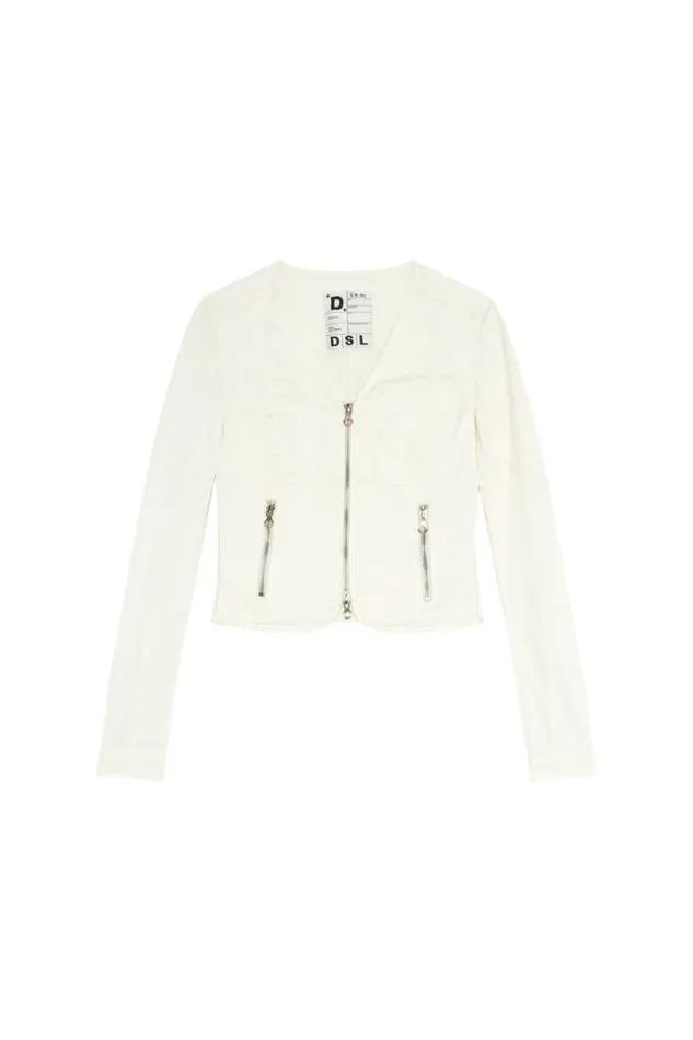 Women GLan White Diesel Outerwear And Jackets Women GLan White Diesel Outerwear And Jackets