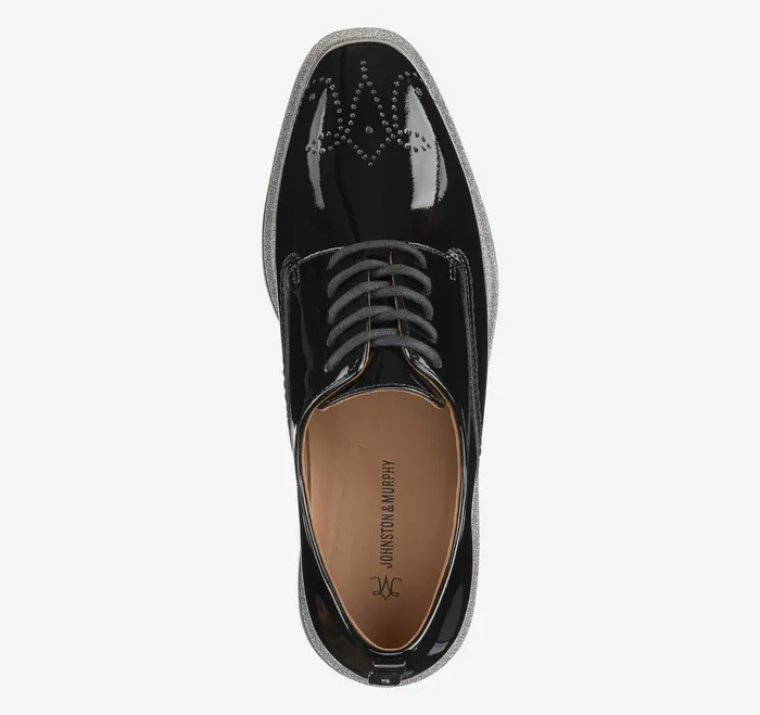 Women Gracelyn Brogue Oxford Black Patent Leather JohnstonandMurphy Mules and Loafers Women Gracelyn Brogue Oxford Black Patent Leather JohnstonandMurphy Mules and Loafers