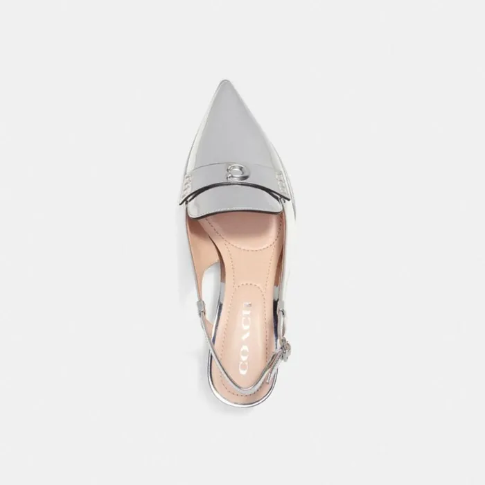 Women Heels Coach Nikola Hybrid Slingback Silver