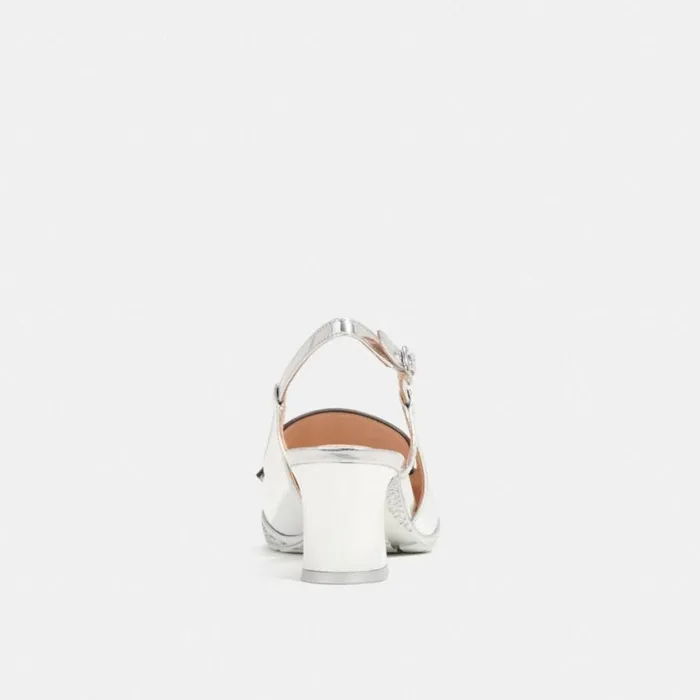 Women Heels Coach Nikola Hybrid Slingback Silver