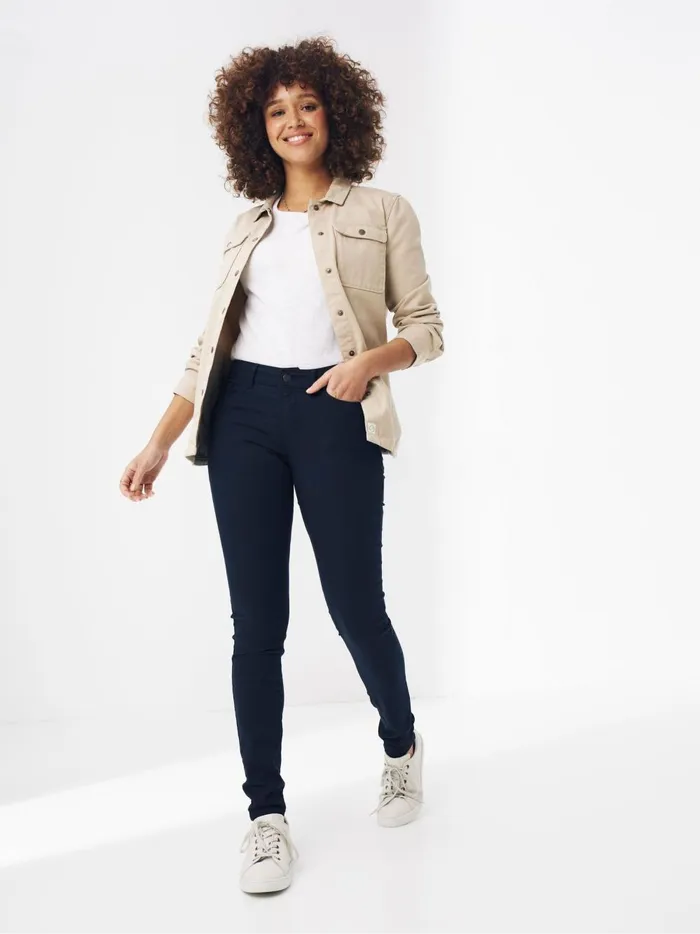 Women Jeans Fat Face Blue Five Pocket Jeggings