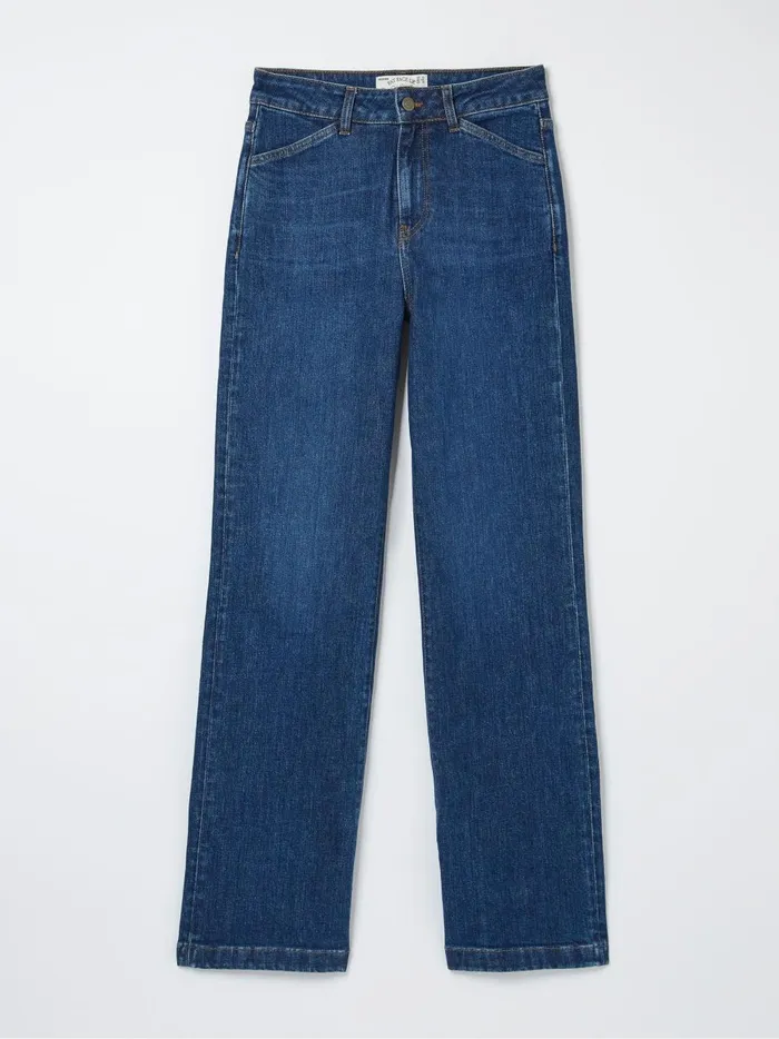 Women Jeans Fat Face Elise Blue Wide Leg Jeans