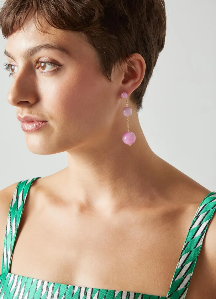 Women Jewellery LKBennett Malon Pink Acrylic Ball Drop Earrings Women Jewellery LKBennett Malon Pink Acrylic Ball Drop Earrings