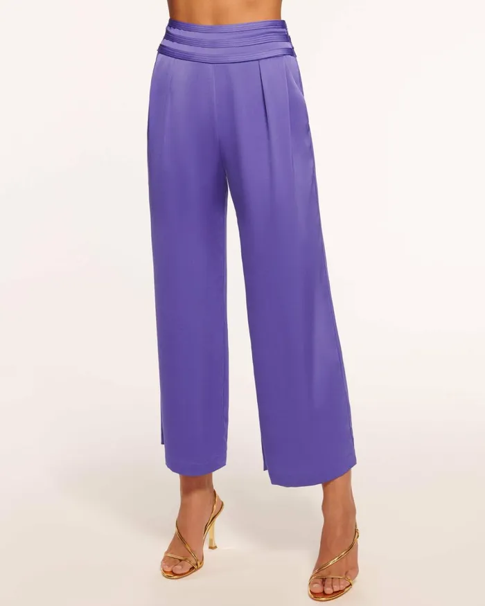 Women Joss Cropped Wide Leg Pant Bright Amethyst Ramy Brook Pants