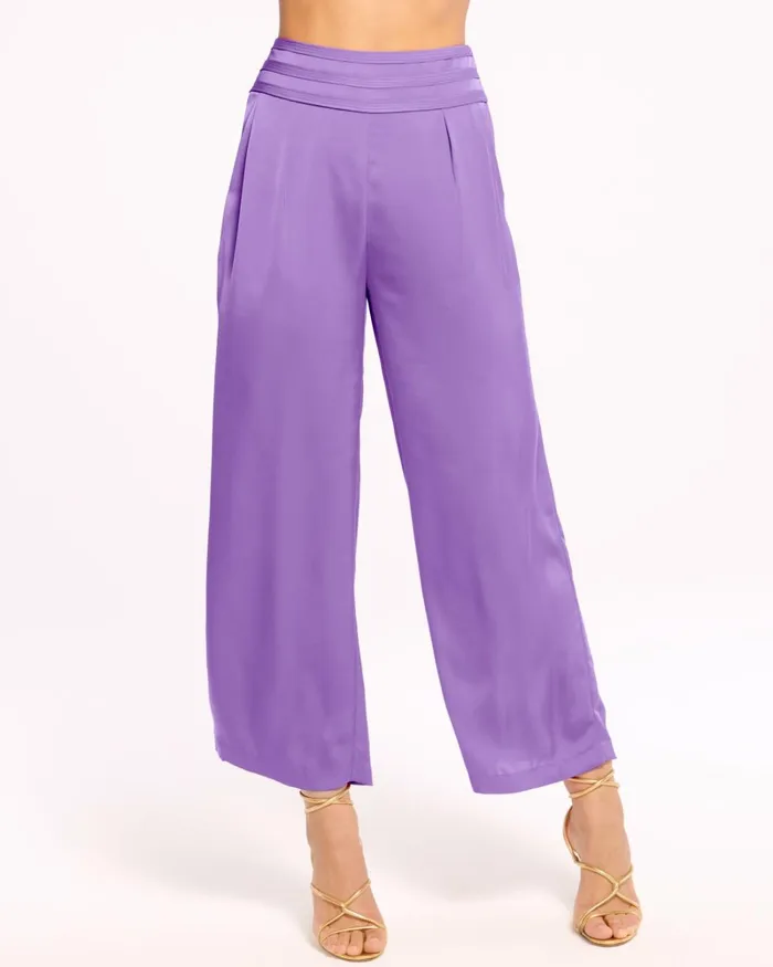 Women Joss Cropped Wide Leg Pant Bright Amethyst Ramy Brook Pants