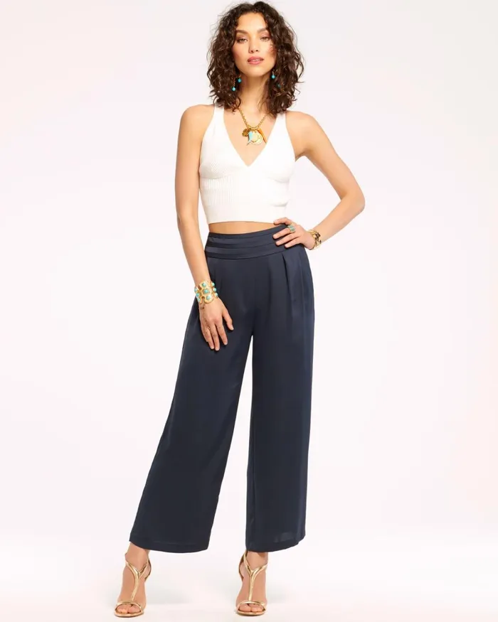 Women Joss Cropped Wide Leg Pant Bright Amethyst Ramy Brook Pants