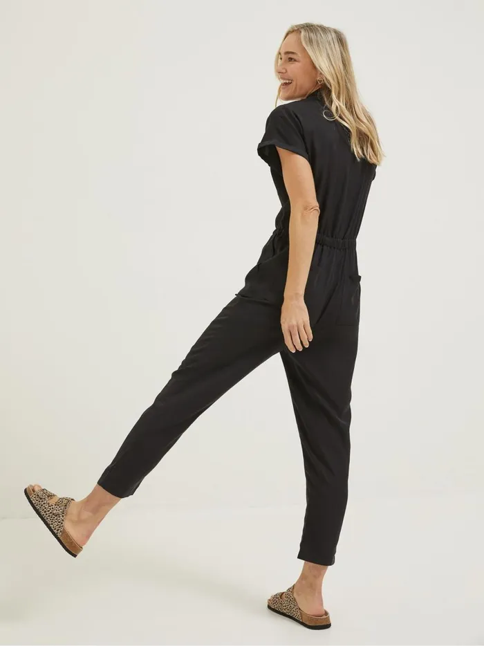 Women Jumpsuits and Playsuits Fat Face Black Una Jumpsuit