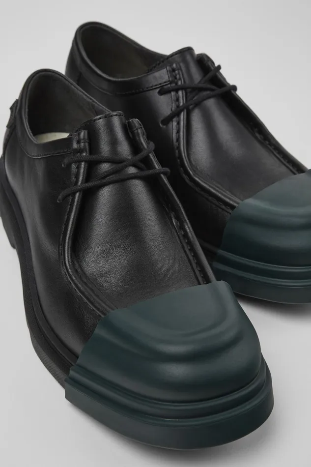 Women Junction Black Leather Shoes Camper Formal Shoes