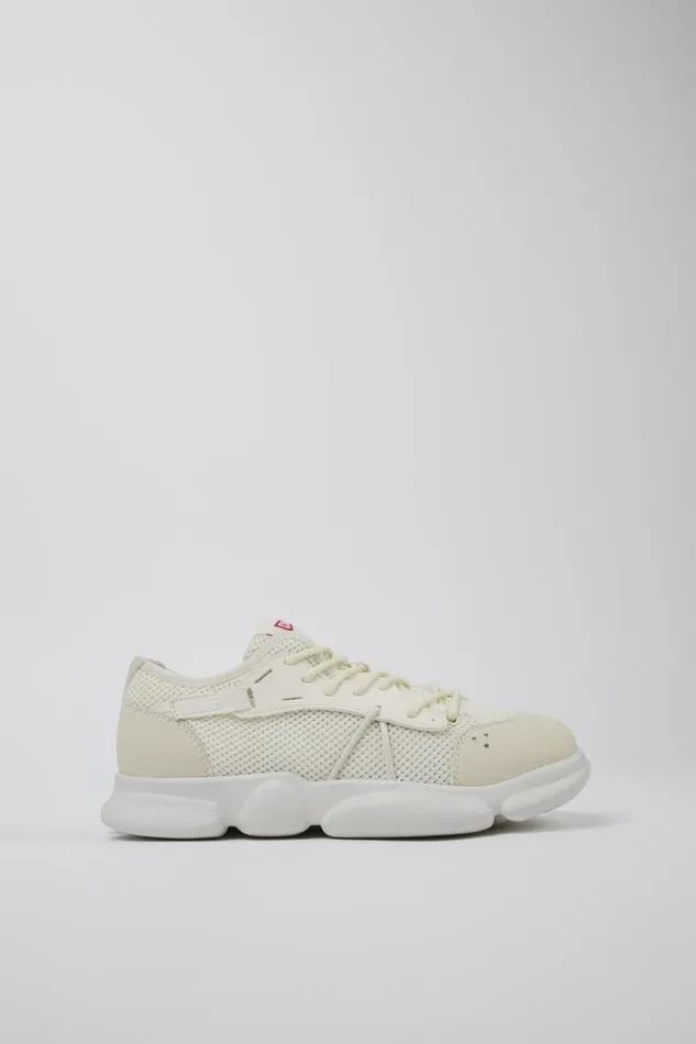 Women Karst Sorona White Textile Sneaker Camper Non Leather Shoes