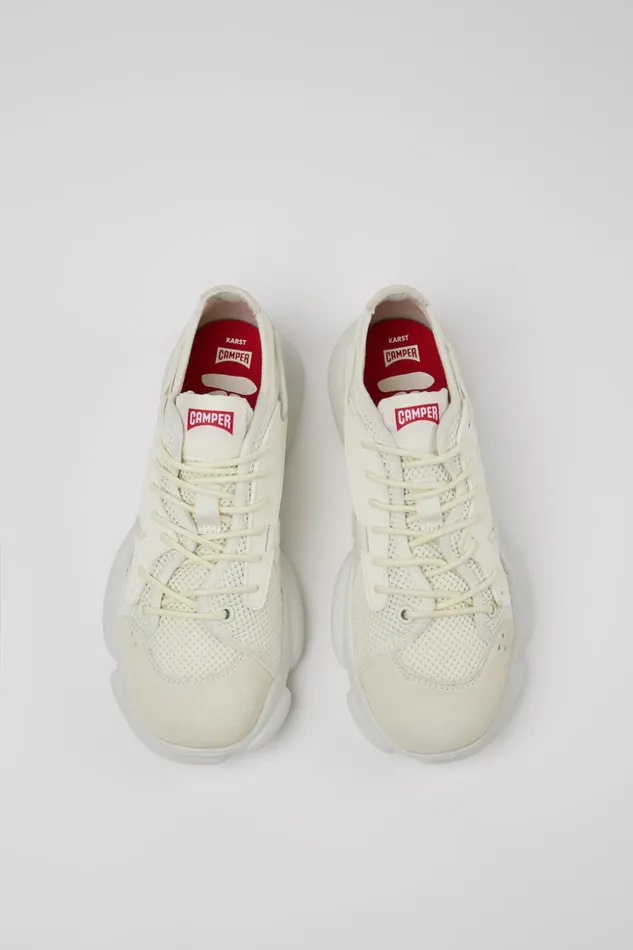 Women Karst Sorona White Textile Sneaker Camper Non Leather Shoes Women Karst Sorona White Textile Sneaker Camper Non Leather Shoes