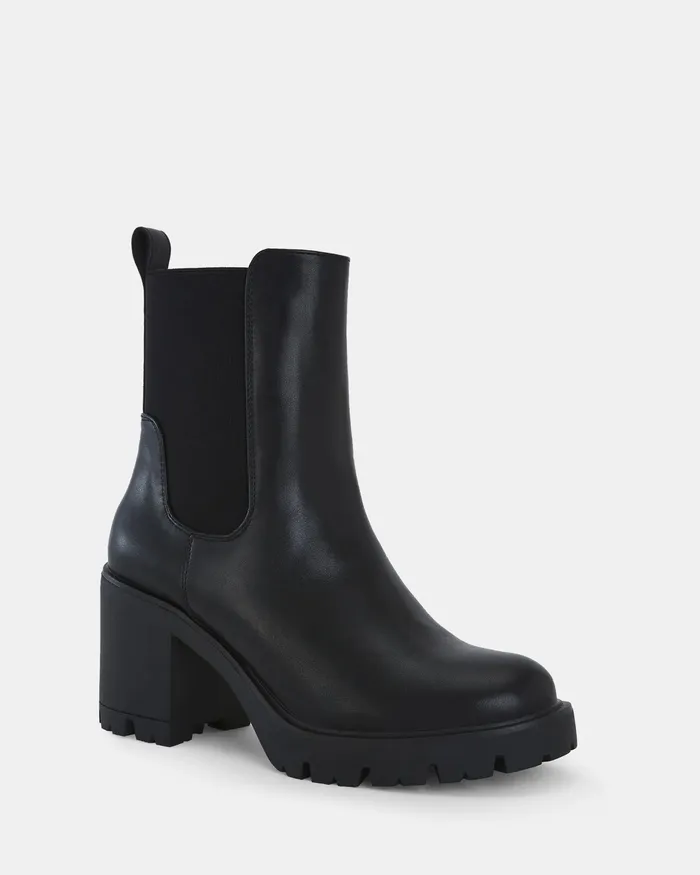 Women KATEY BLACK Slip On Boots Ankle Boots NOVO Shoes