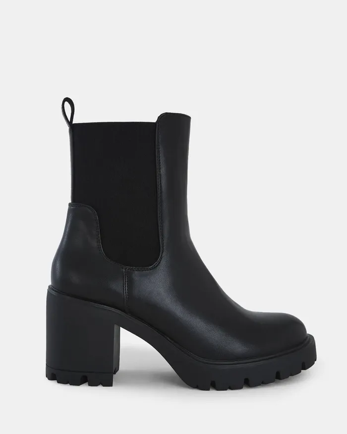 Women KATEY BLACK Slip On Boots Ankle Boots NOVO Shoes