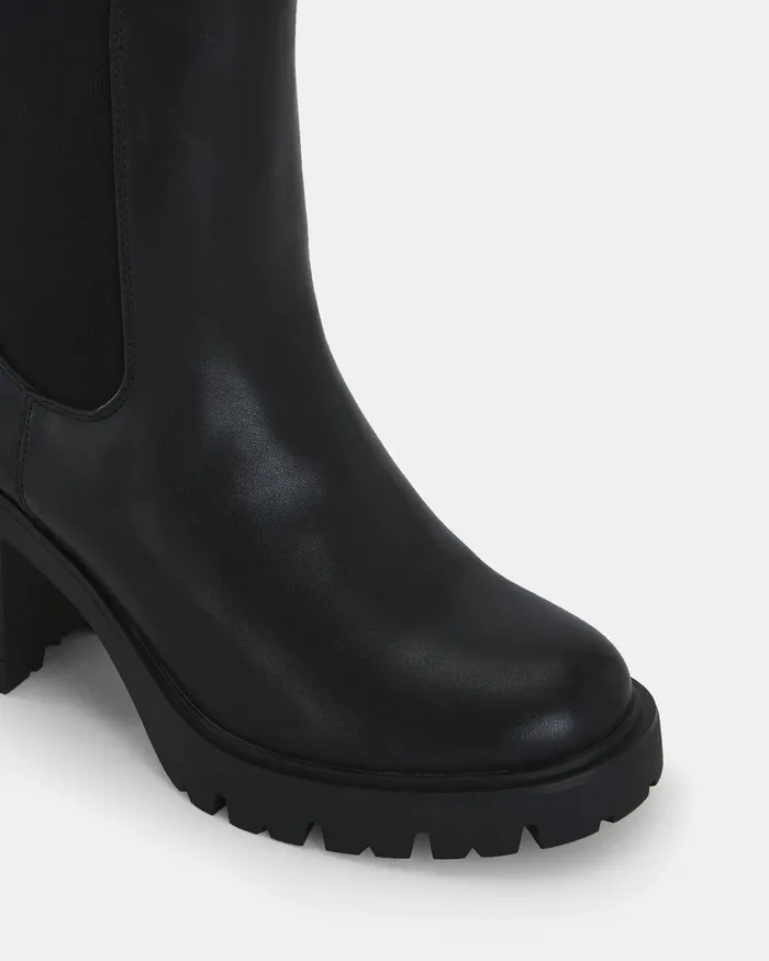 Women KATEY BLACK Slip On Boots Ankle Boots NOVO Shoes