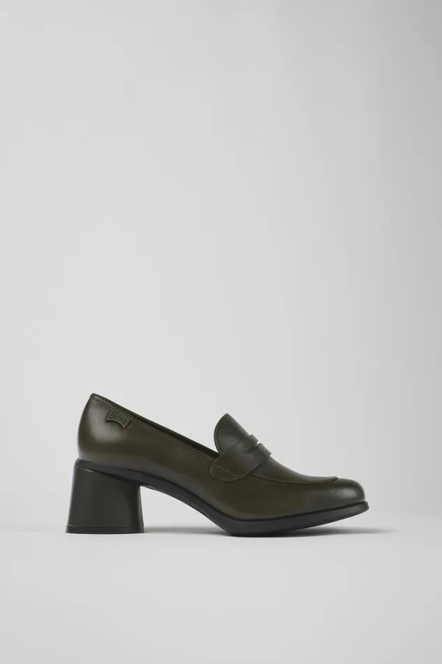 Women Kiara Green Leather Heels Camper Formal Shoes Women Kiara Green Leather Heels Camper Formal Shoes