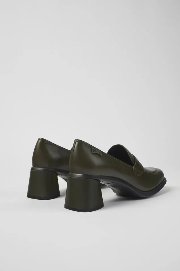 Women Kiara Green Leather Heels Camper Formal Shoes Women Kiara Green Leather Heels Camper Formal Shoes