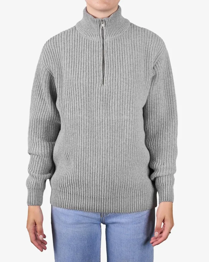 Women Knit Sweaters Colorful Standard Merino Quarter Zip Navy Blue