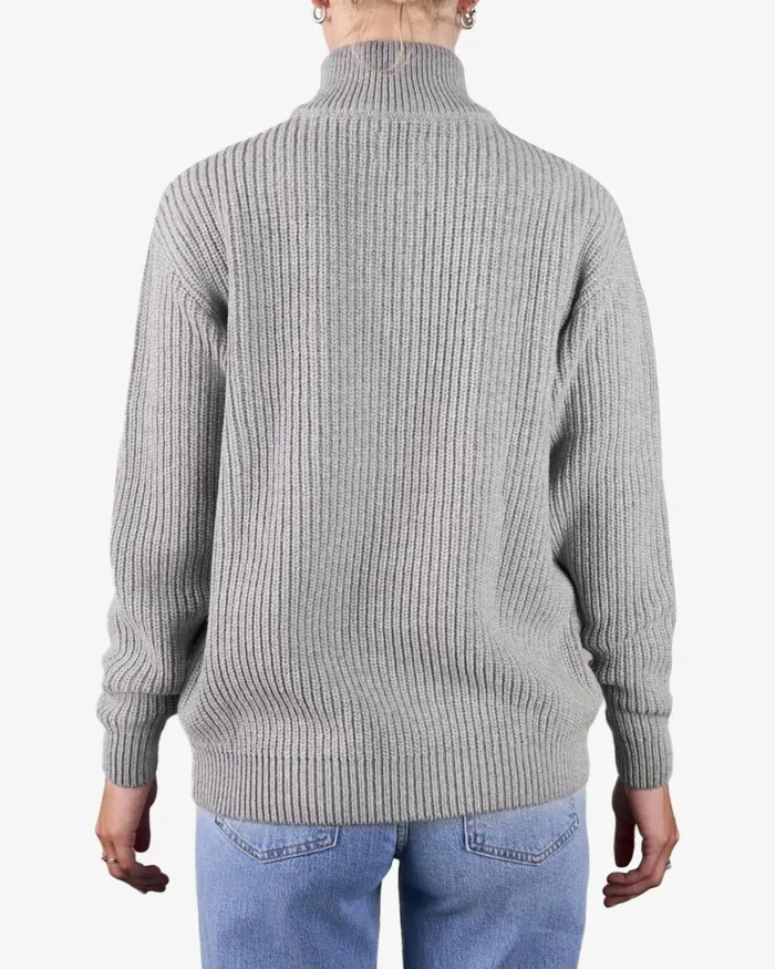 Women Knit Sweaters Colorful Standard Merino Quarter Zip Navy Blue