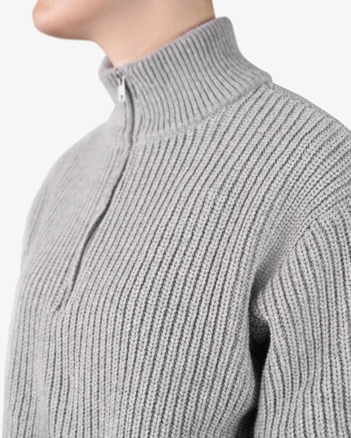 Women Knit Sweaters Colorful Standard Merino Quarter Zip Navy Blue