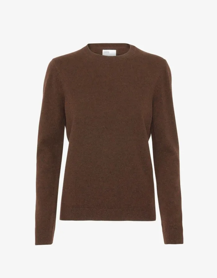 Women Knit Sweaters Colorful Standard Women Classic Merino Wool Crew Coffee Brown Women Knit Sweaters Colorful Standard Women Classic Merino Wool Crew Coffee Brown