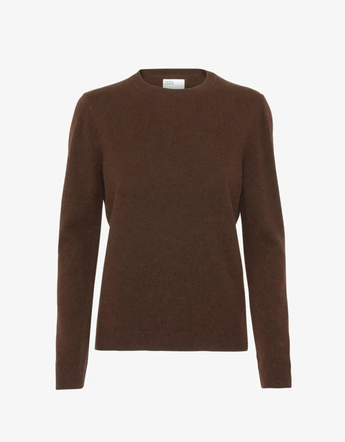 Women Knit Sweaters Colorful Standard Women Light Merino Wool Crew Coffee Brown Women Knit Sweaters Colorful Standard Women Light Merino Wool Crew Coffee Brown