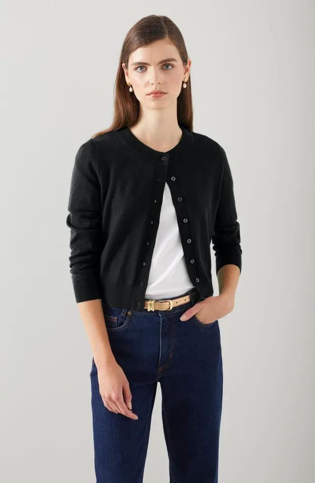 Women Knitwear LKBennett Connie Black Sustainably Sourced Merino Wool Cardigan Black Women Knitwear LKBennett Connie Black Sustainably Sourced Merino Wool Cardigan Black