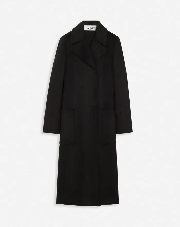 Women Lanvin Coats and Jackets Long Coat In Doublefaced Cashmere Black