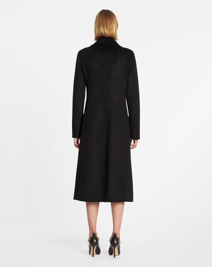 Women Lanvin Coats and Jackets Long Coat In Doublefaced Cashmere Black Women Lanvin Coats and Jackets Long Coat In Doublefaced Cashmere Black