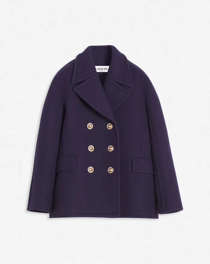 Women Lanvin Coats and Jackets Pea Coat Japanese Ink