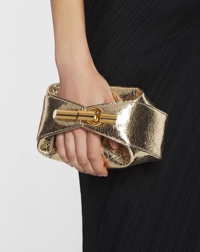 Women Lanvin Crossbody Bags and Shoulder Bags Haute Squence Clutch Bag In Crackled Metallic Leather Gold Women Lanvin Crossbody Bags and Shoulder Bags Haute Squence Clutch Bag In Crackled Metallic Leather Gold