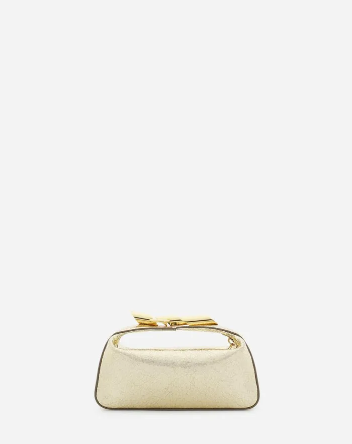 Women Lanvin Crossbody Bags and Shoulder Bags Haute Squence Clutch Bag In Crackled Metallic Leather Gold Women Lanvin Crossbody Bags and Shoulder Bags Haute Squence Clutch Bag In Crackled Metallic Leather Gold