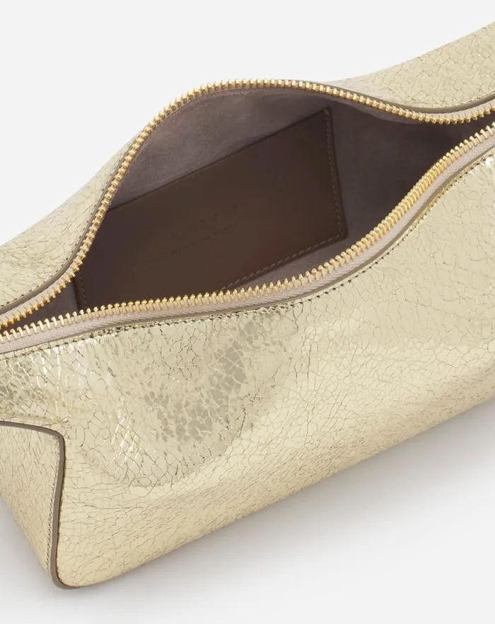 Women Lanvin Crossbody Bags and Shoulder Bags Haute Squence Clutch Bag In Crackled Metallic Leather Gold Women Lanvin Crossbody Bags and Shoulder Bags Haute Squence Clutch Bag In Crackled Metallic Leather Gold