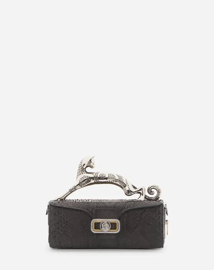 Women Lanvin Crossbody Bags and Shoulder Bags Medium Pencil Cat Bag In Python Anthracite Women Lanvin Crossbody Bags and Shoulder Bags Medium Pencil Cat Bag In Python Anthracite