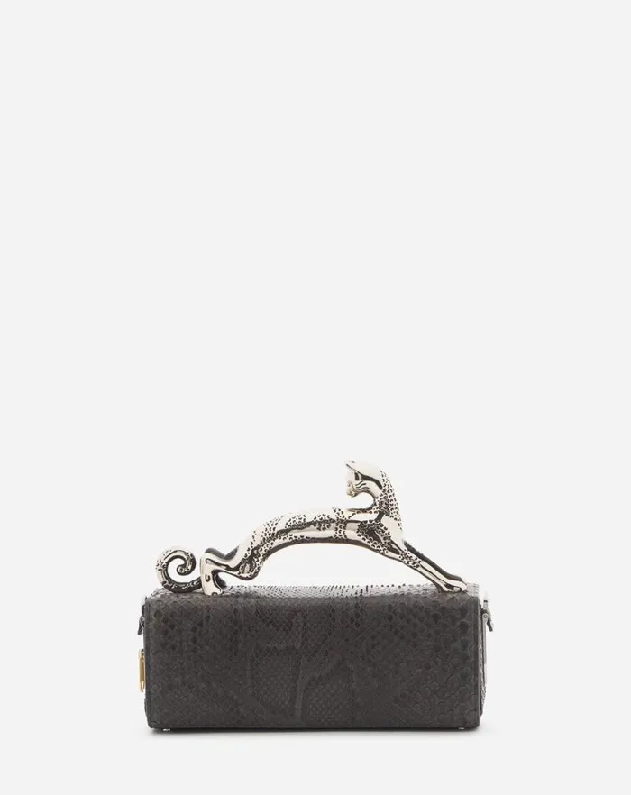 Women Lanvin Crossbody Bags and Shoulder Bags Medium Pencil Cat Bag In Python Anthracite Women Lanvin Crossbody Bags and Shoulder Bags Medium Pencil Cat Bag In Python Anthracite