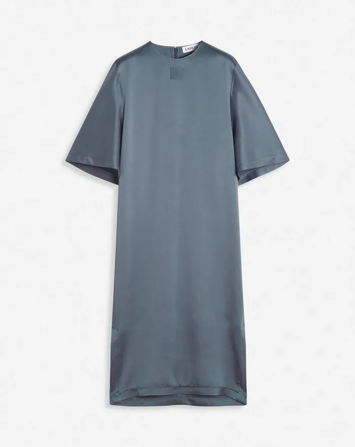 Women Lanvin Dresses Satin Tshirt Dress Steel