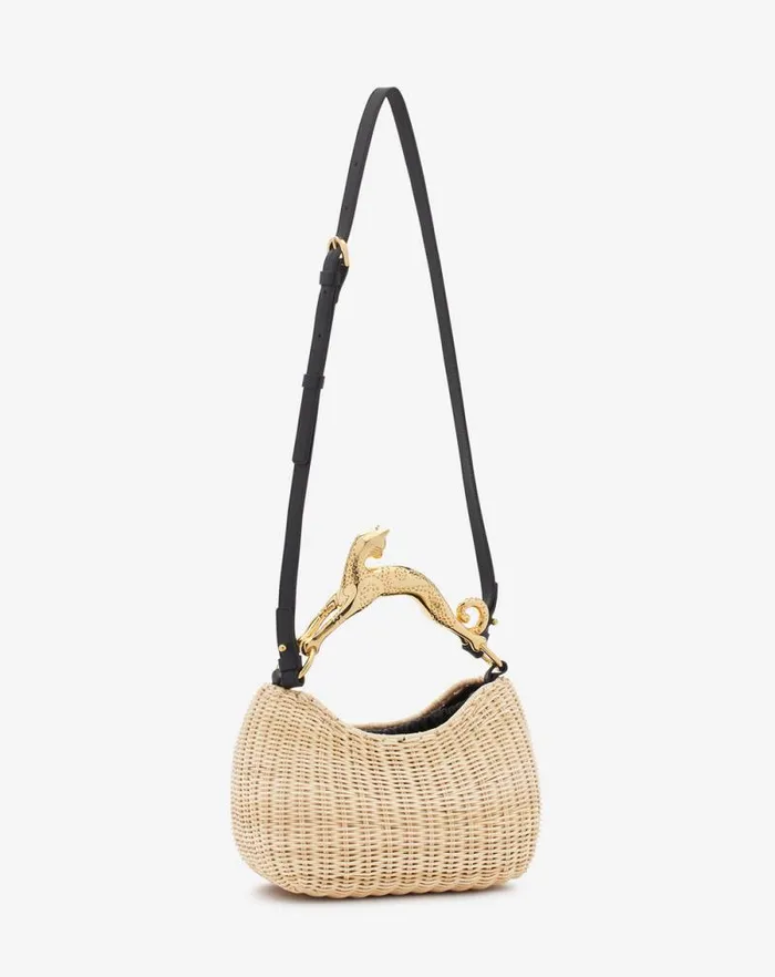 Women Lanvin Hobo Wicker Hobo Cat Bag Sm Naturalblack Women Lanvin Hobo Wicker Hobo Cat Bag Sm Naturalblack