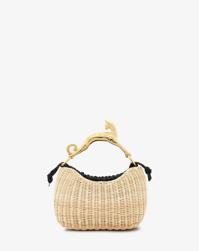 Women Lanvin Hobo Wicker Hobo Cat Bag Sm Naturalblack Women Lanvin Hobo Wicker Hobo Cat Bag Sm Naturalblack