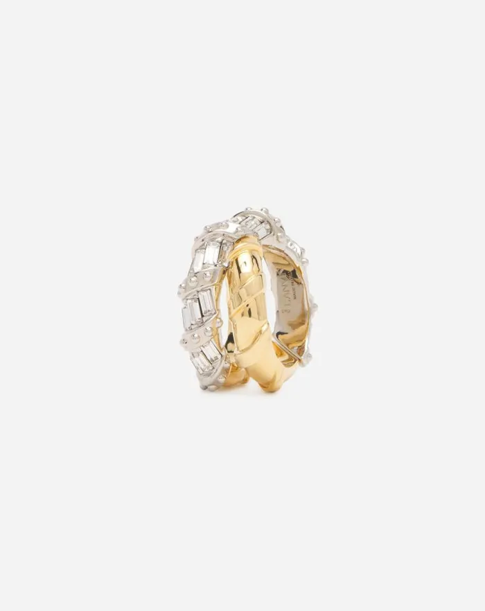 Women Lanvin Jewelry Baguettes Melodie Ring Goldcrystal Women Lanvin Jewelry Baguettes Melodie Ring Goldcrystal