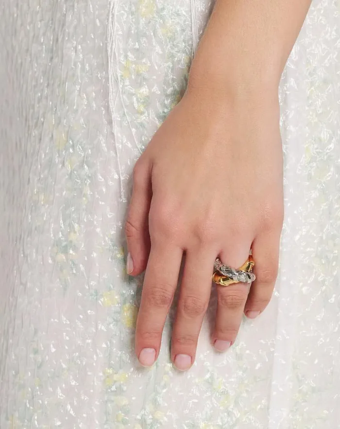 Women Lanvin Jewelry Baguettes Melodie Ring Goldcrystal Women Lanvin Jewelry Baguettes Melodie Ring Goldcrystal