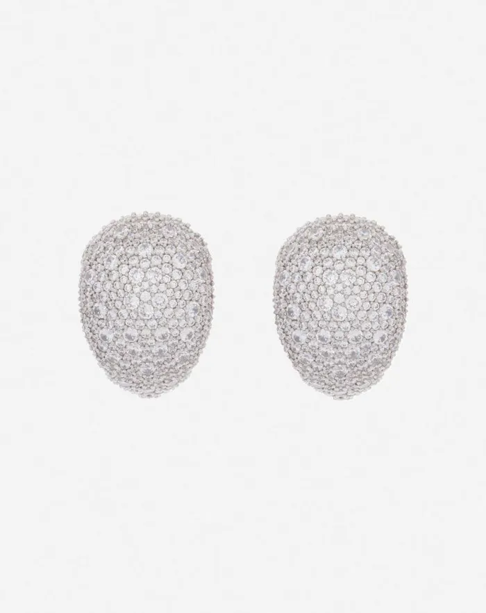 Women Lanvin Jewelry Haute Squence Rhinestone Earrings Silvercrystal