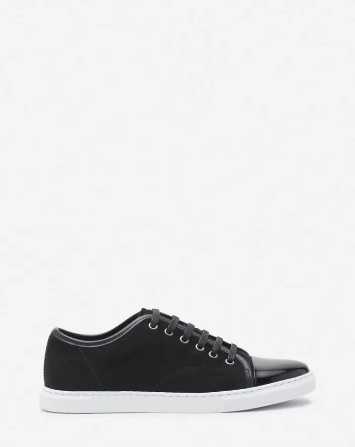 Women Lanvin Sneakers Dbb1 Sneakers In Suede And Patent Leather Black