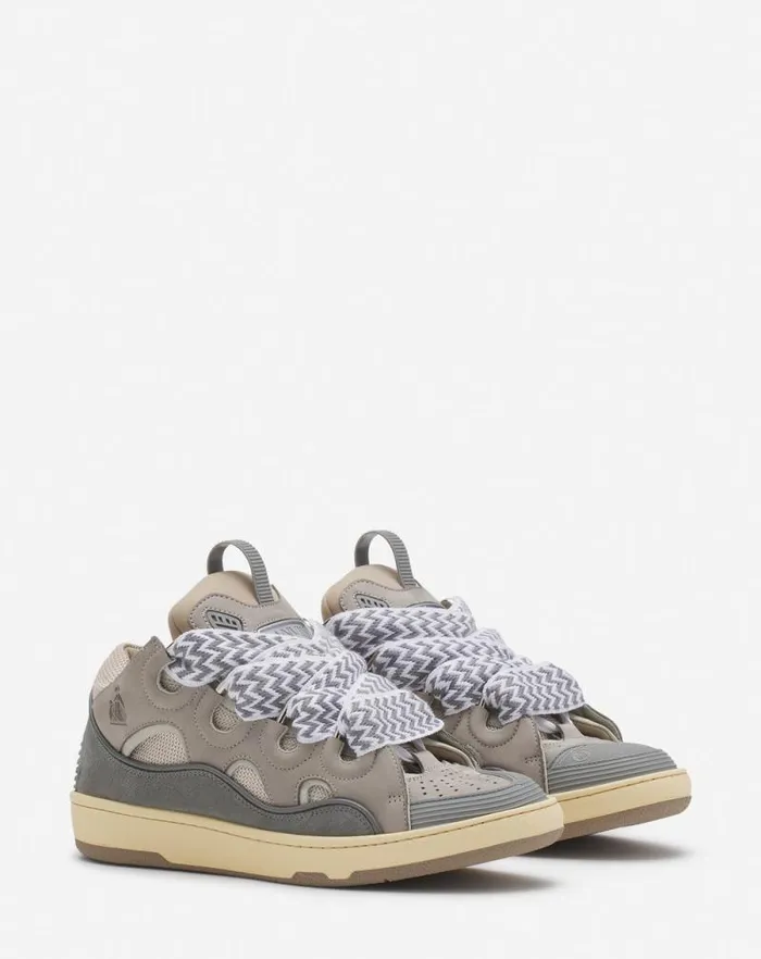 Women Lanvin Sneakers Leather Curb Sneakers Grey Women Lanvin Sneakers Leather Curb Sneakers Grey