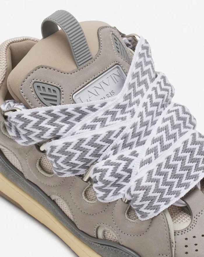 Women Lanvin Sneakers Leather Curb Sneakers Grey Women Lanvin Sneakers Leather Curb Sneakers Grey
